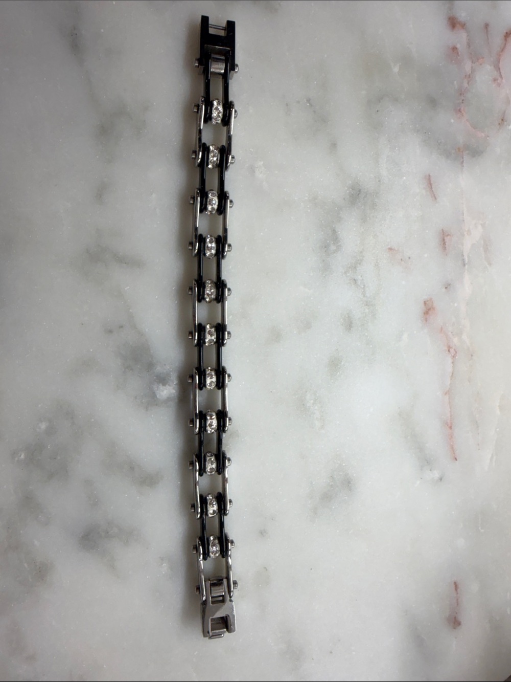 Harley Davidson Silver Crystal Link Bracelet - Elegant Women's Jewelry